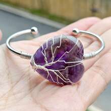 晶寶石心形手環,靈氣治療平衡護身符 - 彩色 - 查看 1