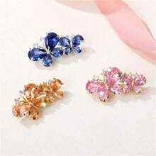 1 件雙飛蝴蝶金色女士胸針高端胸花高端防露小別針 - 香檳色 - 查看 4