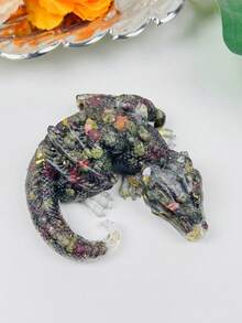 1個3.94英寸水晶樹脂睡龍裝飾品,桌上裝飾品,室內配飾,帶來好運,治癒水晶寶石靈氣平衡脈輪冥想治療禮物聖誕禮物 - 水晶龍 - 查看 6