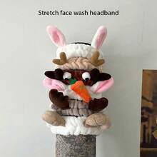 1 件裝女士潔面頭帶,用於洗臉時紮起頭髮 - 毛球灰色 - 查看 2