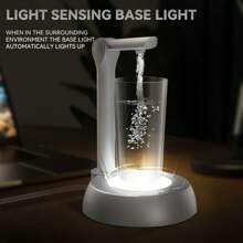 1 桌上型自動飲水機、電動水泵、便攜式充電飲水機、智慧桌上型瓶裝水 - 黑色 - 查看 4