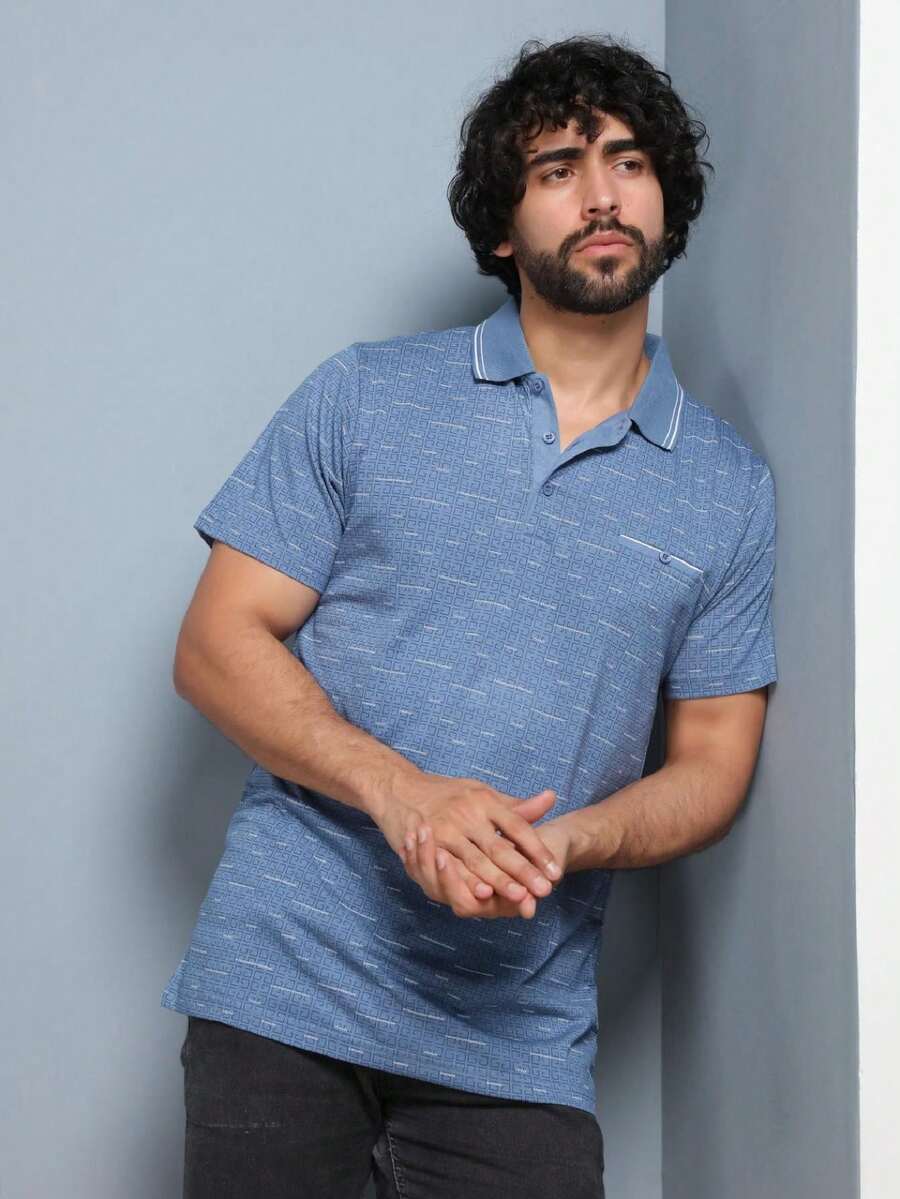 Men Polo Shirts - 淺藍色 - 查看 1