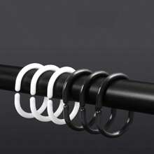 浴帘环塑料挂钩C型浴帘挂环窗帘钩挂环扣床帘环挂衣钩12个装 - 白色 - 查看 3