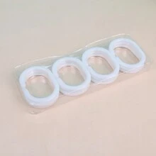 浴帘环塑料挂钩C型浴帘挂环窗帘钩挂环扣床帘环挂衣钩12个装 - 白色 - 查看 9