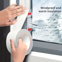 1pc Windproof Dustproof Paper Tape, Door And Window Cracks Insulation Tape For Windows And Doors. - White - View 2