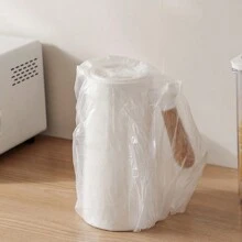 Dust-Proof Cover - Disposable Single Use - Multi-Functional - Kitchen - Thick Plastic Protective Cover - Fry Pan - Dust-Proof - Versatile - Home - Transparent - 1 Set (10 Pieces) Medium Size - View 1