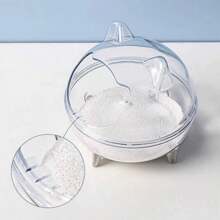 1pc Bear Shaped Splash Proof Bathing Box For Hamsters - Clear - View 2