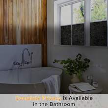 Blackout Window Film, Removable Privacy Window Stickers, Colored Glass Window Decals, Static Cling Window Shades, Black Tulip Design, Adhesive-Free (Multiple Sizes Available) - Black - View 4