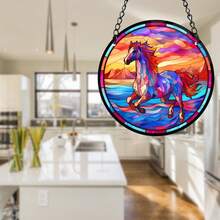 1pc Horse Pattern Garden Suncatcher Decor, Acrylic Sun Catcher Wall Window Yard Tree Ornament For Outdoor Indoor Home Decorations - Pattern 01 - View 4