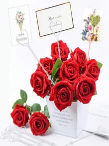 20/40/80个装花卉卡片夹，透明心形塑料花朵卡片夹，适用于花束制作、工艺品制作、婚礼派对、生日包装、情人节礼物、母亲节礼物装饰。 - 白色 - 查看 7