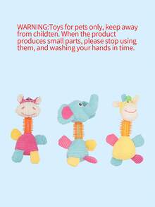 多色毛絨狗玩具包含 Bb 樹皮,耐咀嚼牙齒,隨機 1 件裝 - 彩色 - 查看 7