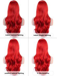 Anime Cosplay Wig Long Curly Hair 70cm, For Multiple Characters - Red - View 9