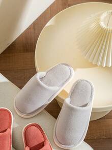 女士絨毛不掉毛輕便柔軟底部有彈性踩起來暖和透氣可清洗縫製工整純色平底包頭拖鞋居家拖鞋2.5mm厚平底居家拖鞋簡單女性學生宿舍家庭臥室庭院辦公室換鞋逛街外出冬季秋季保暖白色面履 - 淺灰色 - 查看 3