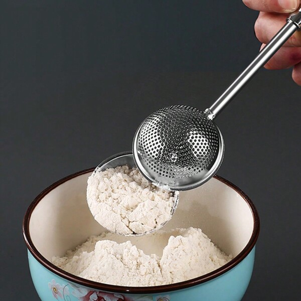 Powdered Sugar Duster Flour Duster Wand For Baking Round Flour Sieve