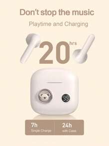 YunGuo卡通無線耳機，高品質音質，長續航力充電盒，顯示電池電量，雙重降噪，高清晰度，適用於運動和禮物，Ygo35-Koala - 杏色 - 查看 3