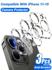 3 Miếng Dán Bảo Vệ Ống Kính Camera Trong Suốt HD Full Cover Tương Thích Với iPhone Quà Tặng Sinh Nhật, Gia Đình, Bạn Bè Miếng Dán Bảo Vệ Ống Kính, Phụ Kiện Điện Thoại - Trong sáng - Xem 1
