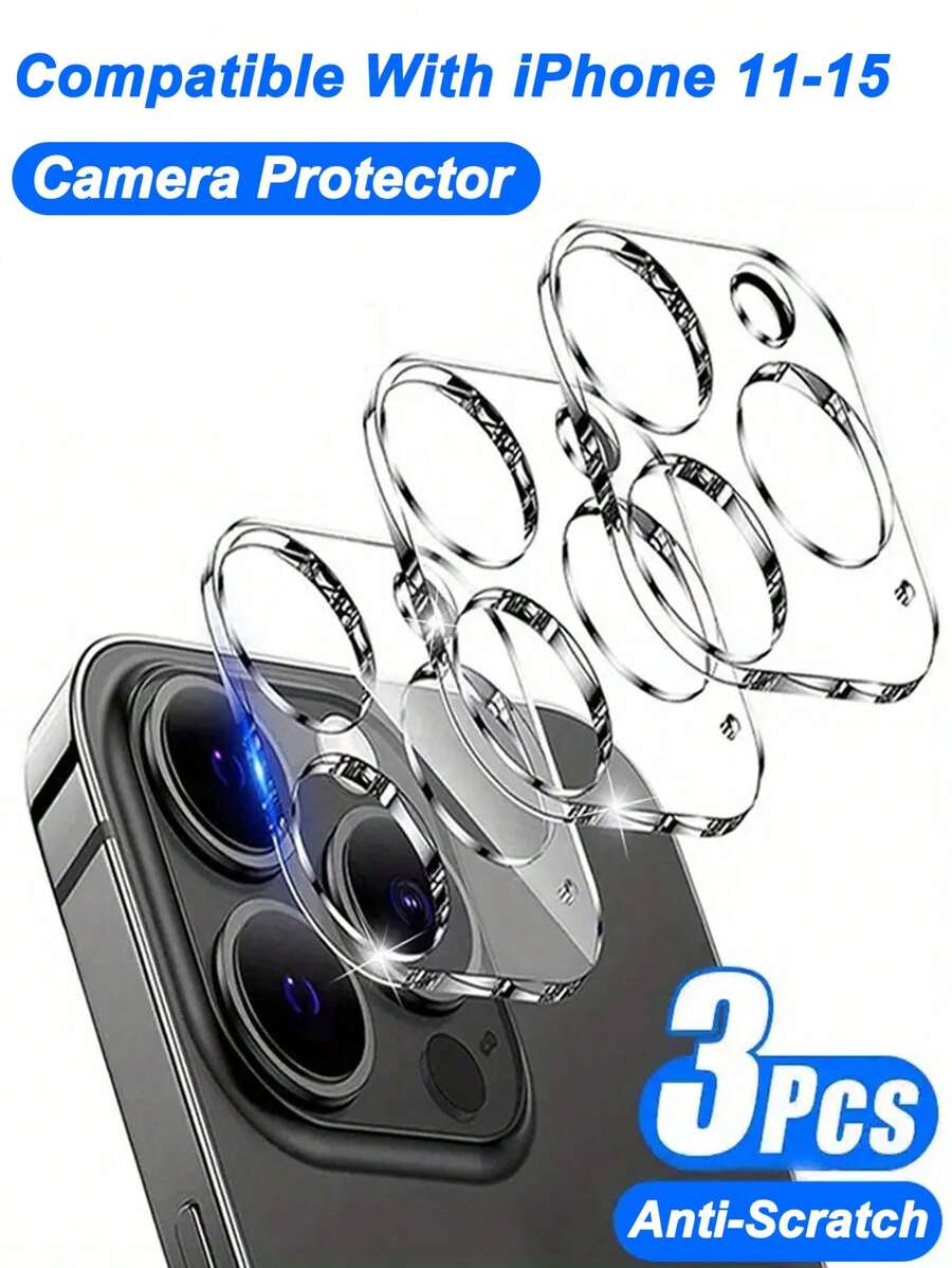 3 Miếng Dán Bảo Vệ Ống Kính Camera Trong Suốt HD Full Cover Tương Thích Với iPhone Quà Tặng Sinh Nhật, Gia Đình, Bạn Bè Miếng Dán Bảo Vệ Ống Kính, Phụ Kiện Điện Thoại - Trong sáng - Xem 1