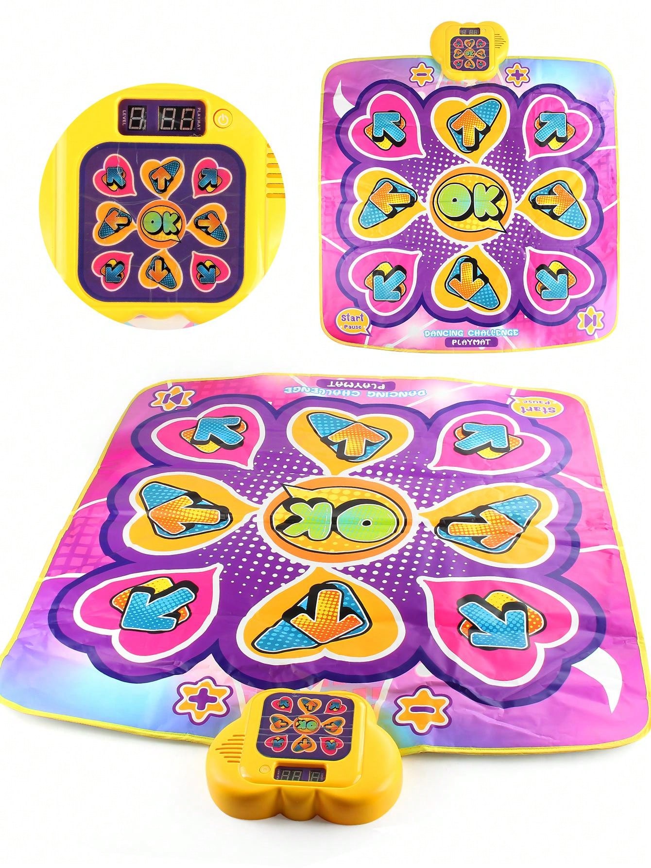 Sport Fitness & Dancing Mat With Purple Heart Shaped Direction