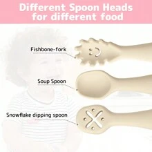 PopLittleOne Solid Silicone Dinnerware For Baby & Child Feeding - White - View 5