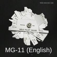 Stainless Steel Weld Gauge MG-11 Metric Angle Welding Gauge Seven Pieces Concave-Convex Welding Inspecting Ruler 3-25 Welding Foot Ruler - Silver - View 2