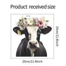 1 件手繪花環動物牛牆貼 - 彩色 - 查看 2