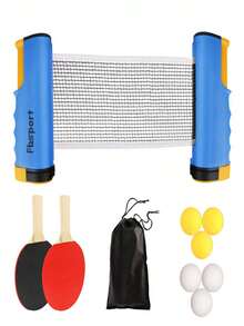 FBSPORT Ping Pong Set, Table Tennis Sets, 2 Bats, 6 Balls And Extendable Ping-Pong Nets, Professional Ping Pong Racket Paddle Set With Carry Bag, For Kids Adults 2 Player Set - Blue - View 3