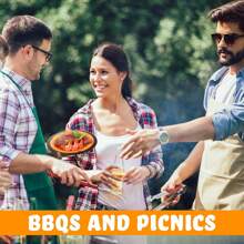 5入組可重複使用的塑料紙盤架10英寸,帶有卡榫凹槽的圓形塑料紙盤架套裝,可放入洗碗機清洗,提供重型野餐用具（黑色） - 黑色 - 查看 2