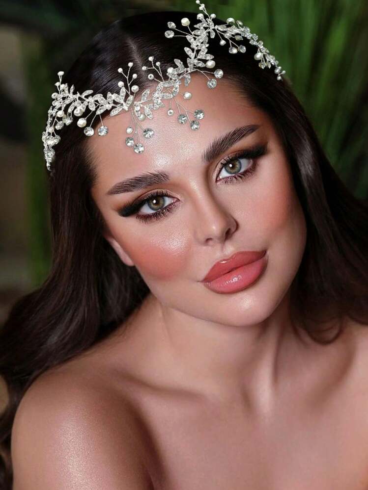 Edary - Fermaglio per capelli da sposa con fiori dorati, foglie e strass, accessorio per capelli da sposa, per donne e ragazze