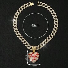 1 buc. Colier cu pandantiv cu inimă ruptă din aliaj, bijuterii de modă în stil hip hop, cadou pentru Îndrăgostiți, mame, mame, ziua mamei, cadou