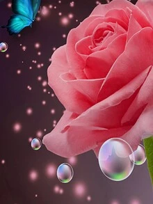 3入組床單套裝，浪漫蝴蝶玫瑰印花床上用品被套，柔軟舒適的被套，適用於臥室、客房（1*被套+2*枕套，不含內芯） - 彩色 - 查看 7