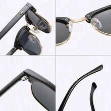 1 件鏡面綠色女式時尚復古方形偏光太陽眼鏡適合戶外駕駛釣魚旅行裝飾豪華品牌設計師 Uv400 防紫外線防眩光眼鏡 - 綠色 - 查看 7