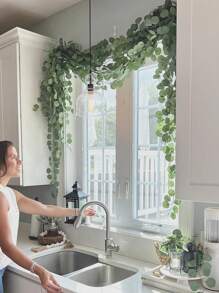 12 Packs Eucalyptus Garland,Wedding Table Decoration,Artificial Eucalyptus Leaves Table Greenery Garland Wreath Vines For Wedding Party Table Fireplace Bedroom Wall Room Decor - Green - View 6