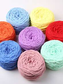 1pc Chunky Ice Yarn Crochet Thread For Handmade Knitting Diy Rug, Cushion, Scarf, Bag Material - 16 White - View 2