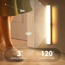 Led感應燈無線壁燈智能感應可充電夜燈廚櫃衣櫥燈梯燈10/15/21/30公分 - 白色 - 查看 10
