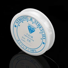 0.4/0.5/0.6/0.8/1.1mm透明彈性圓頸鏈水晶線,可延展的珠子手鍊和手工藝品製作材料 - 無色 - 查看 10