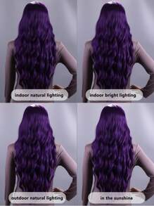 Tóc giả dệt tổng hợp Tóc giả Mái - Màu tím - Xem 5