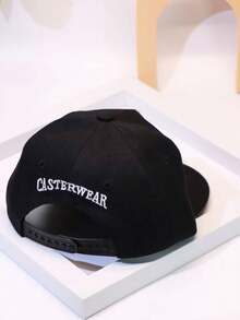 1頂中性刺繡c字母棒球帽,嘻哈風格遮陽帽,適用於兒童 - 黑色 - 查看 4