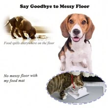 1入組寵物食品墊,矽膠防水貓飼料墊,提高邊緣,不漏不滑動的寵物碗墊,適用於貓和狗,灰色