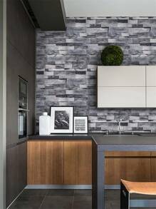 Grey Brick Wallpaper Peel And Stick Wallpaper Stone Wallpaper, Self Adhesive Removable Vintage Brick Wall Paper Faux Textured Wallpaper Home Decoration, Renovation Stickers Peel Wall Panels, Wall Paper, Wallpapers, Spring Decoration Items Refresh Your Home, Rama Decoration Stickers Gifts Birthday Graduation