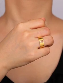 女士不銹鋼可愛牙齒戒指男士戒指時尚牙醫醫生珠寶禮物 - 簡約系列 - 查看 9