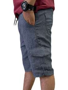 Men Denim Shorts - Màu xám đen - Xem 4