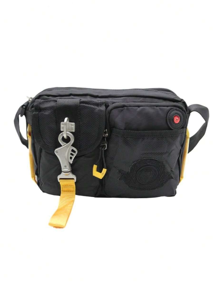 Mariconera/Bolso/Bandolera Táctica Impermeable con Candado Seguridad, estilo Militar - Negro - Ver 1
