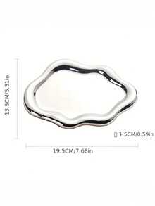 1 件 Ins 風格簡單收納托盤,銀色陶瓷飾品盤,裝飾盤,創意電鍍首飾盤 - 銀色 - 查看 2