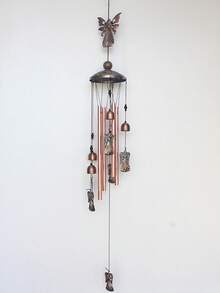 擁有4根鋁管和7個天使吊飾的天使戶外風鈴,s形掛鉤掛在花園院子裝飾追憶風鈴,是媽媽的絕佳禮物選擇,36寸金屬音樂風鈴,適用於情人節 - 電鍍天使 - 查看 4