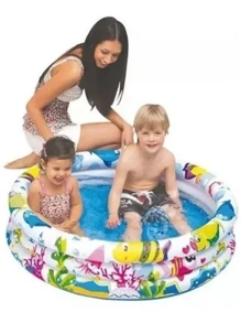 Piscina Infantil Inflável 180 Litros Colorida 3 Anéis - Multicolorido - Visão 7