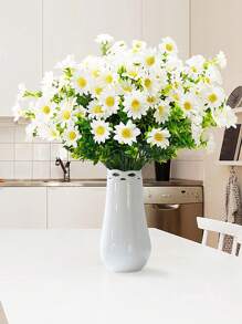 1入組/3入組人造花絲質雛菊花束向日葵尤加利葉婚禮裝飾情人節diy花環材料,新娘手腕花裝飾配件,婚車裝飾,門楣拱裝飾,家庭,餐廳,臥室,花瓶裝飾,生日派對裝飾,新年禮品 - 白色 - 查看 3