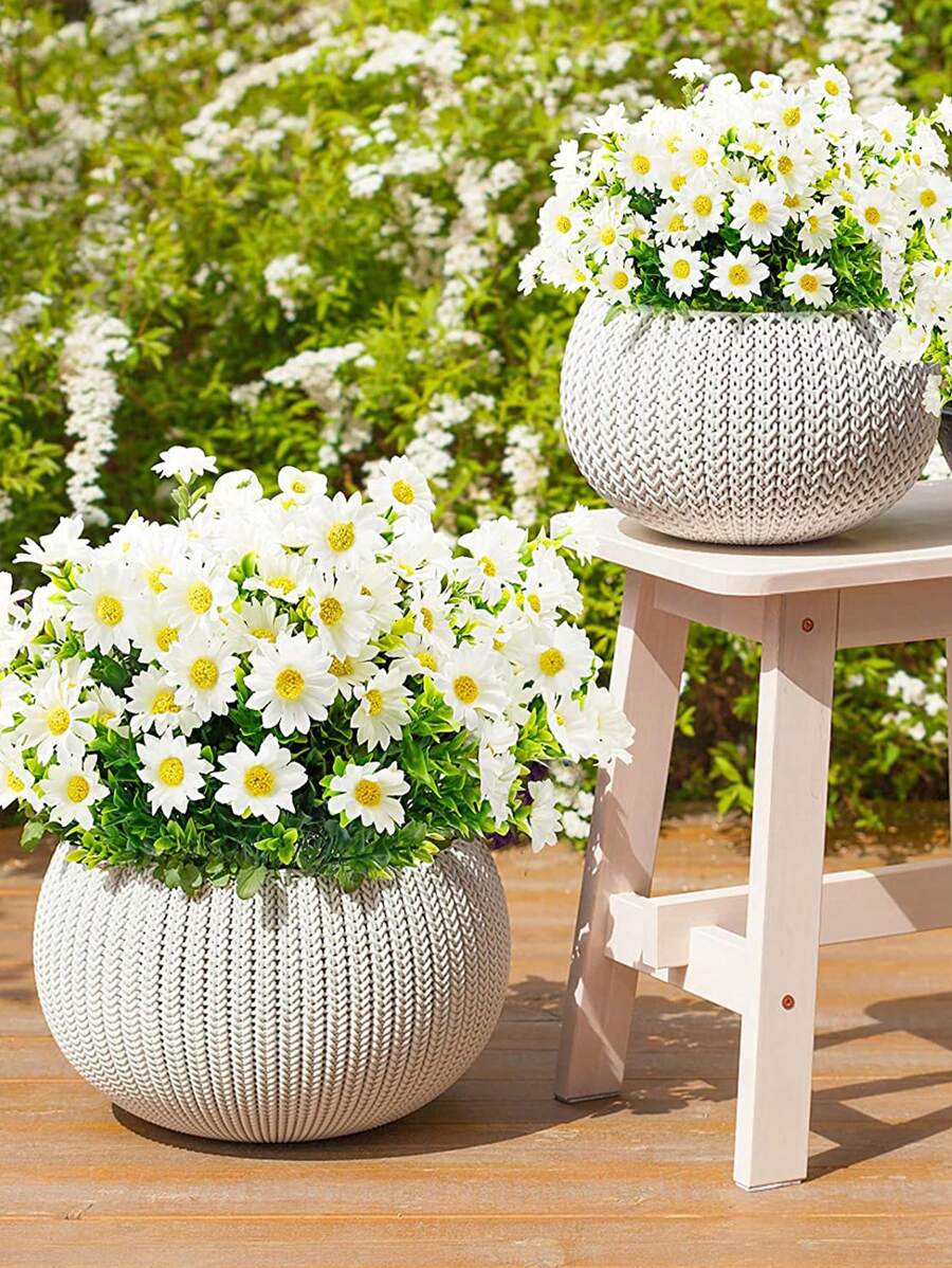 1入組/3入組人造花絲質雛菊花束向日葵尤加利葉婚禮裝飾情人節diy花環材料,新娘手腕花裝飾配件,婚車裝飾,門楣拱裝飾,家庭,餐廳,臥室,花瓶裝飾,生日派對裝飾,新年禮品 - 白色 - 查看 1