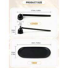 1套4入組不銹鋼溶劑器剪切器滅燭器蠟燭修剪器,磨砂黑金銀玫瑰金刻字燭照護套裝,適用於芳香療法蠟燭和家居裝飾 - 黑色 - 查看 6