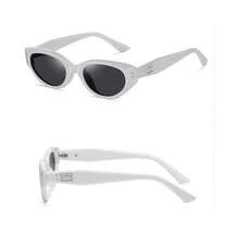 Oval Retro Small Frame Fashion Glasses Simple - White - View 3