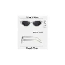 Oval Retro Small Frame Fashion Glasses Simple - White - View 6